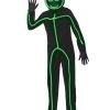 Spirit Halloween Kids Light-Up EL Wire Green Stick Figure Costume