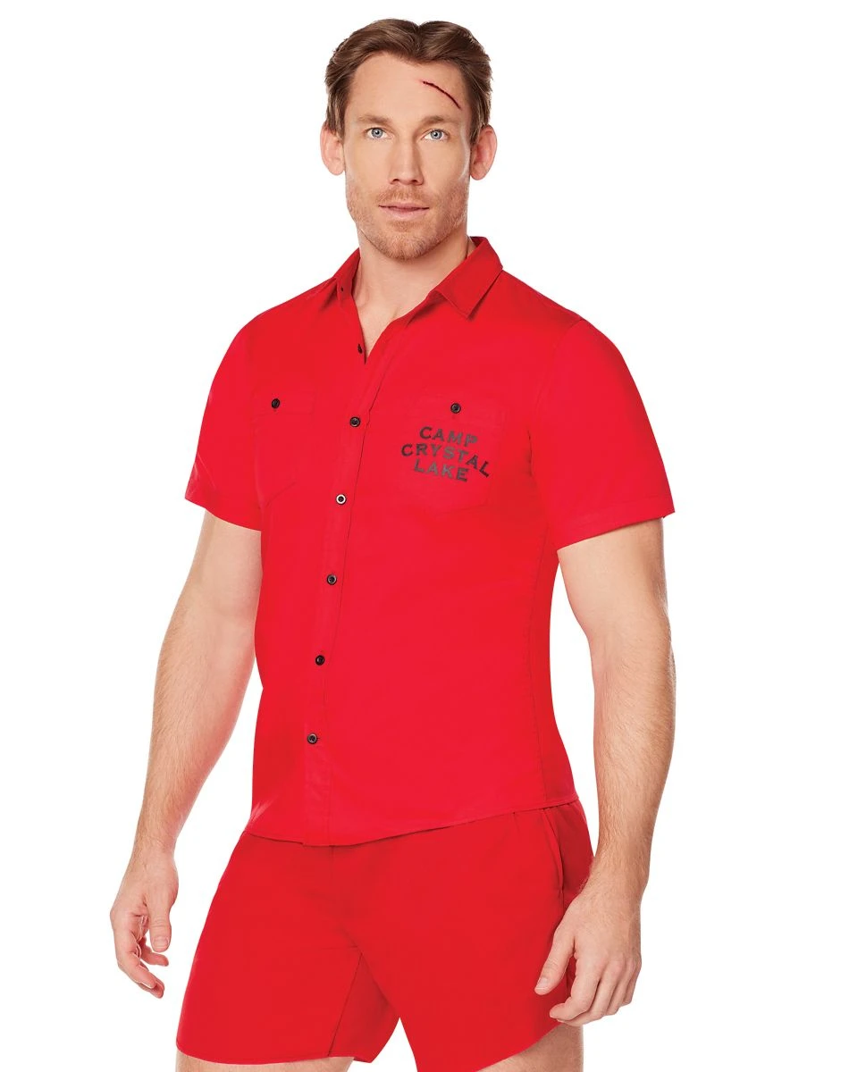 Spirit Halloween Adult Camp Crystal Lake Button Down Shirt - Friday the 13th 1 Spirit Halloween Adult Camp Crystal Lake Button Down Shirt - Friday the 13th