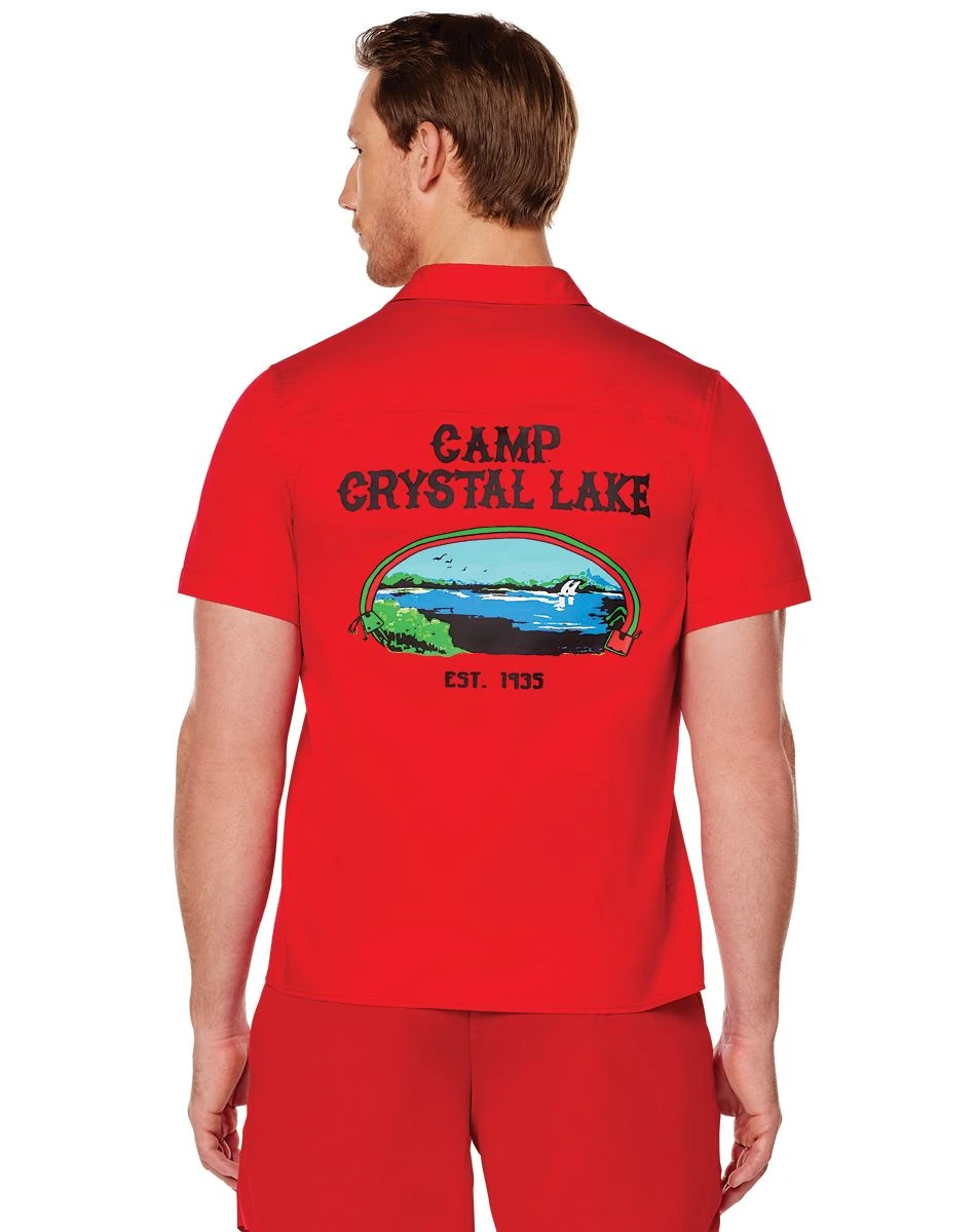 Spirit Halloween Adult Camp Crystal Lake Button Down Shirt - Friday the 13th 2 Spirit Halloween Adult Camp Crystal Lake Button Down Shirt - Friday the 13th - Image 2