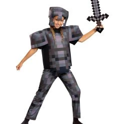 Spirit Halloween Kids Netherite Armor Costume Deluxe - Minecraft