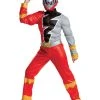 Spirit Halloween Kids Red Ranger Muscle Costume - Power Rangers Dino Fury