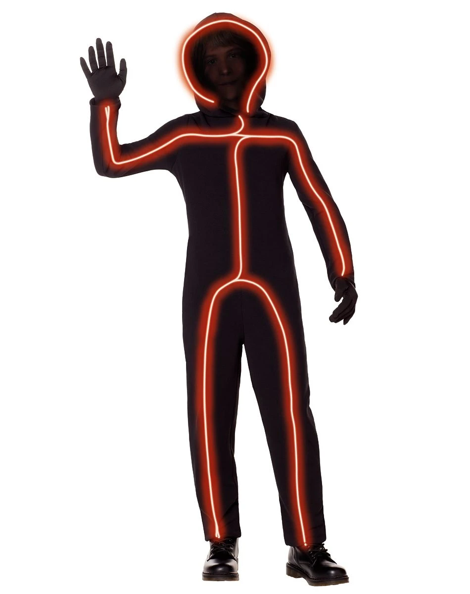 Spirit Halloween Kids Orange Light-Up Stick Figure Costume 1 Spirit Halloween Kids Orange Light-Up Stick Figure Costume