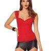Spirit Halloween Adult Red Lace Cap Sleeve Corset
