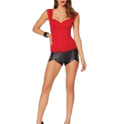 Spirit Halloween Adult Red Lace Cap Sleeve Corset 5 Spirit Halloween Adult Red Lace Cap Sleeve Corset -Cheap Trick Or Treat Hub Store 01572684 c