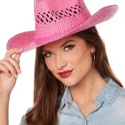 Spirit Halloween Pink Straw Cowboy Hat