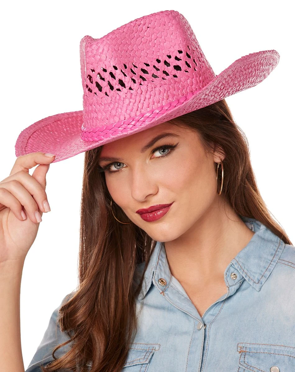 Spirit Halloween Pink Straw Cowboy Hat 1 Spirit Halloween Pink Straw Cowboy Hat
