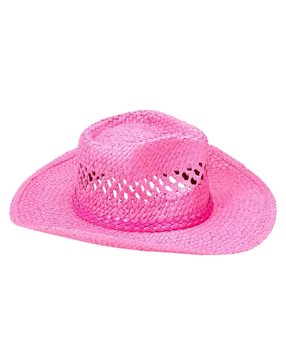 Spirit Halloween Pink Straw Cowboy Hat 3 Spirit Halloween Pink Straw Cowboy Hat - Image 3