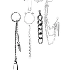 Spirit Halloween Punk Mismatched Earring Set - 7 Pack