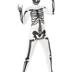 Spirit Halloween Black and White Skeleton Skin Suit Costume