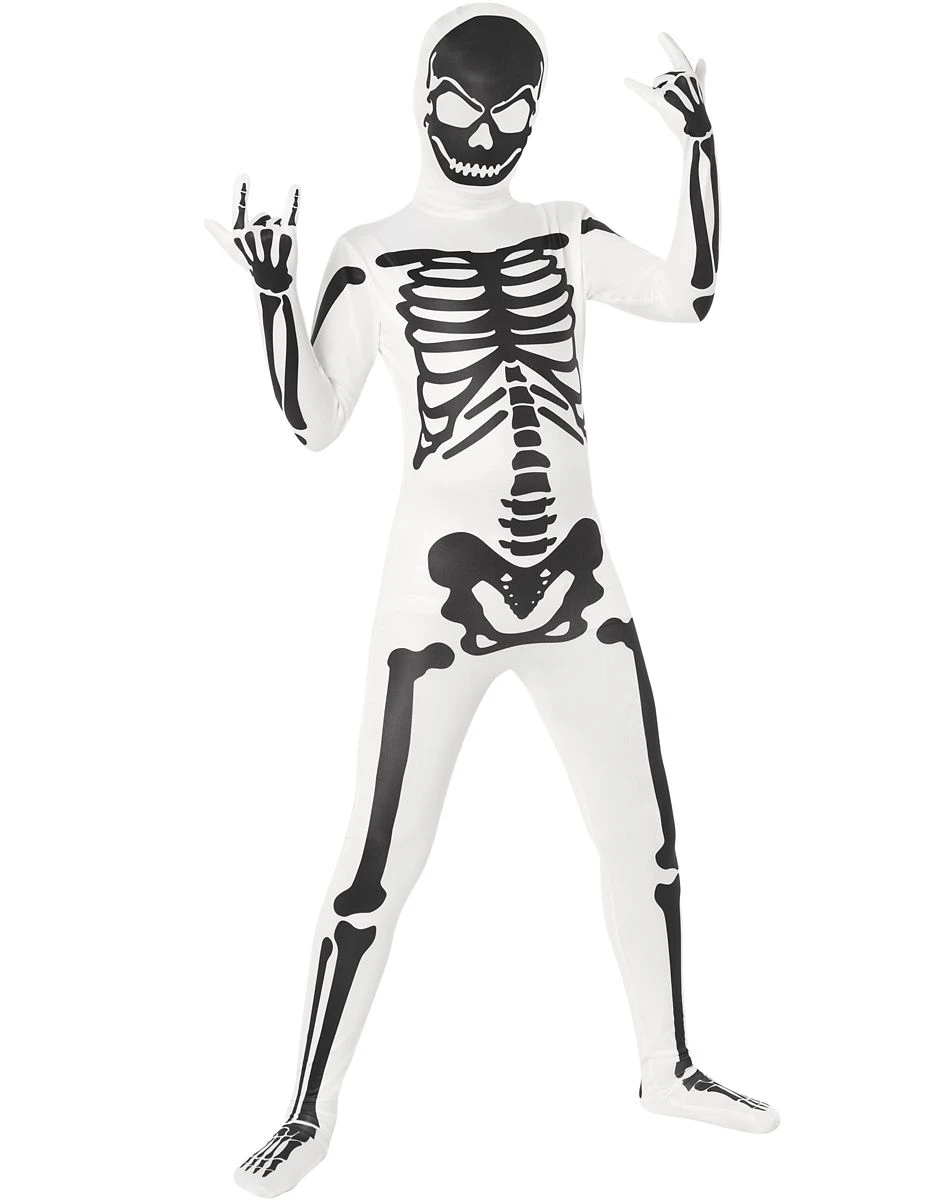 Spirit Halloween Black and White Skeleton Skin Suit Costume 1 Spirit Halloween Black and White Skeleton Skin Suit Costume