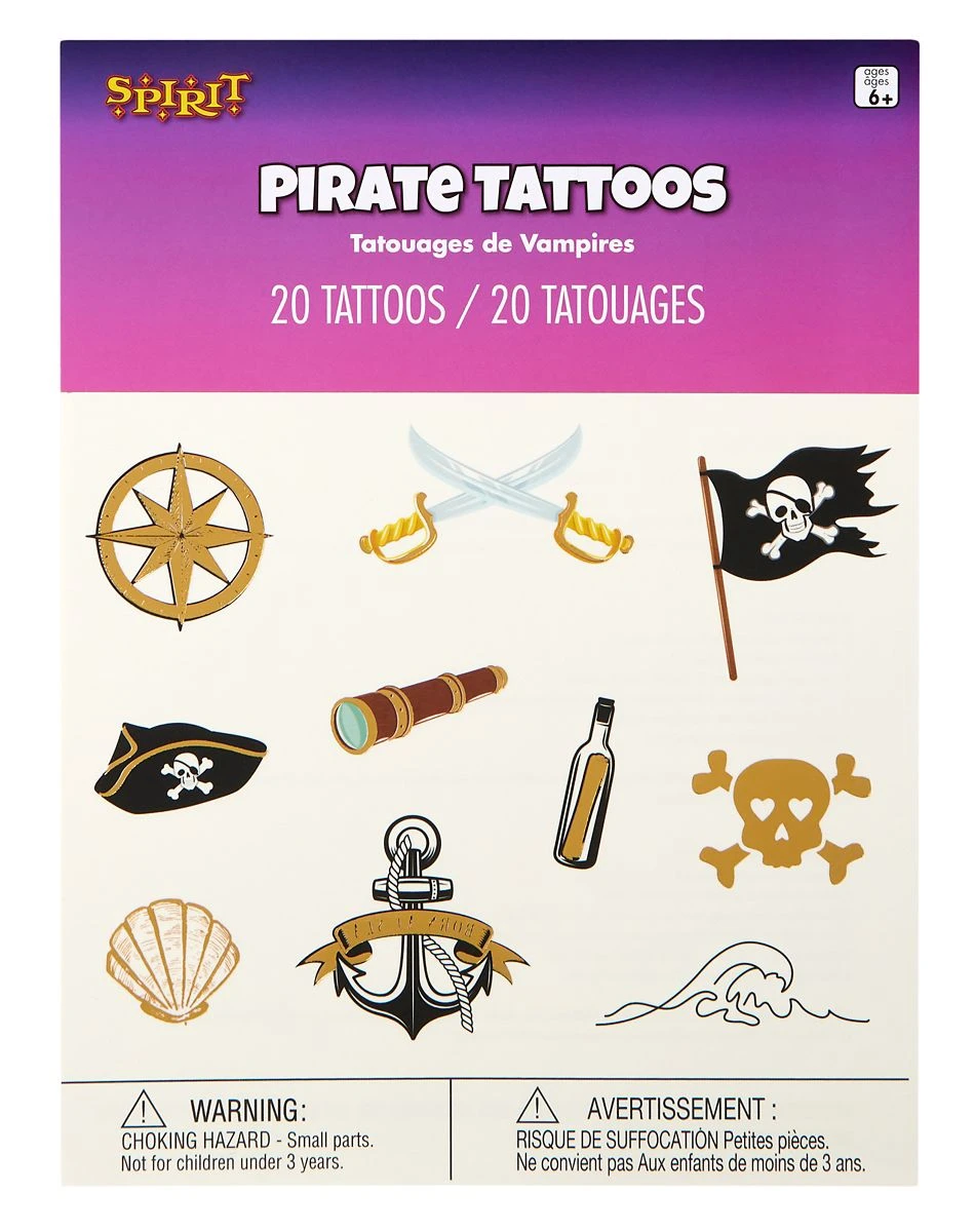 Spirit Halloween Pirate Temporary Tattoos 4 Spirit Halloween Pirate Temporary Tattoos - Image 4