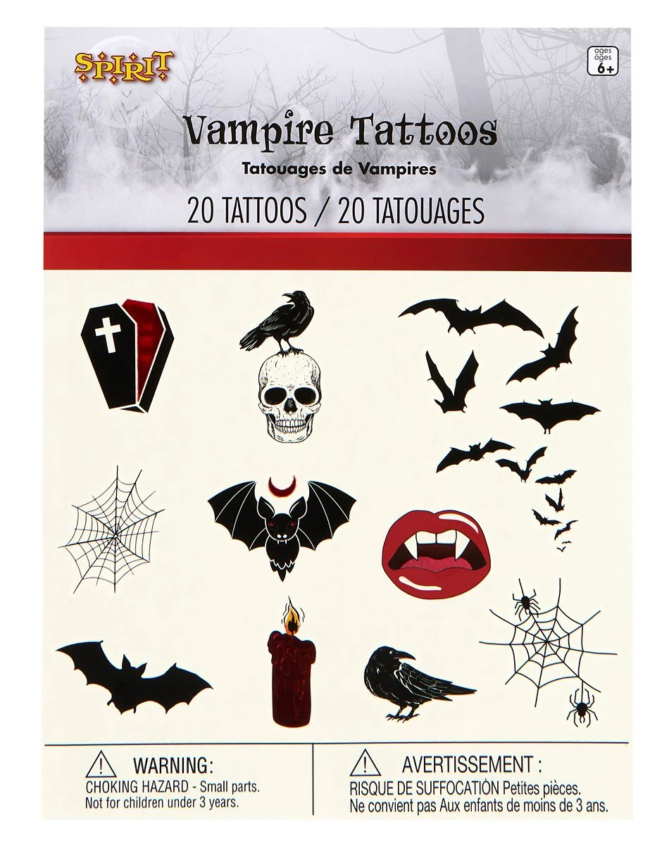 Spirit Halloween Vampire Temporary Tattoos 4 Spirit Halloween Vampire Temporary Tattoos - Image 4