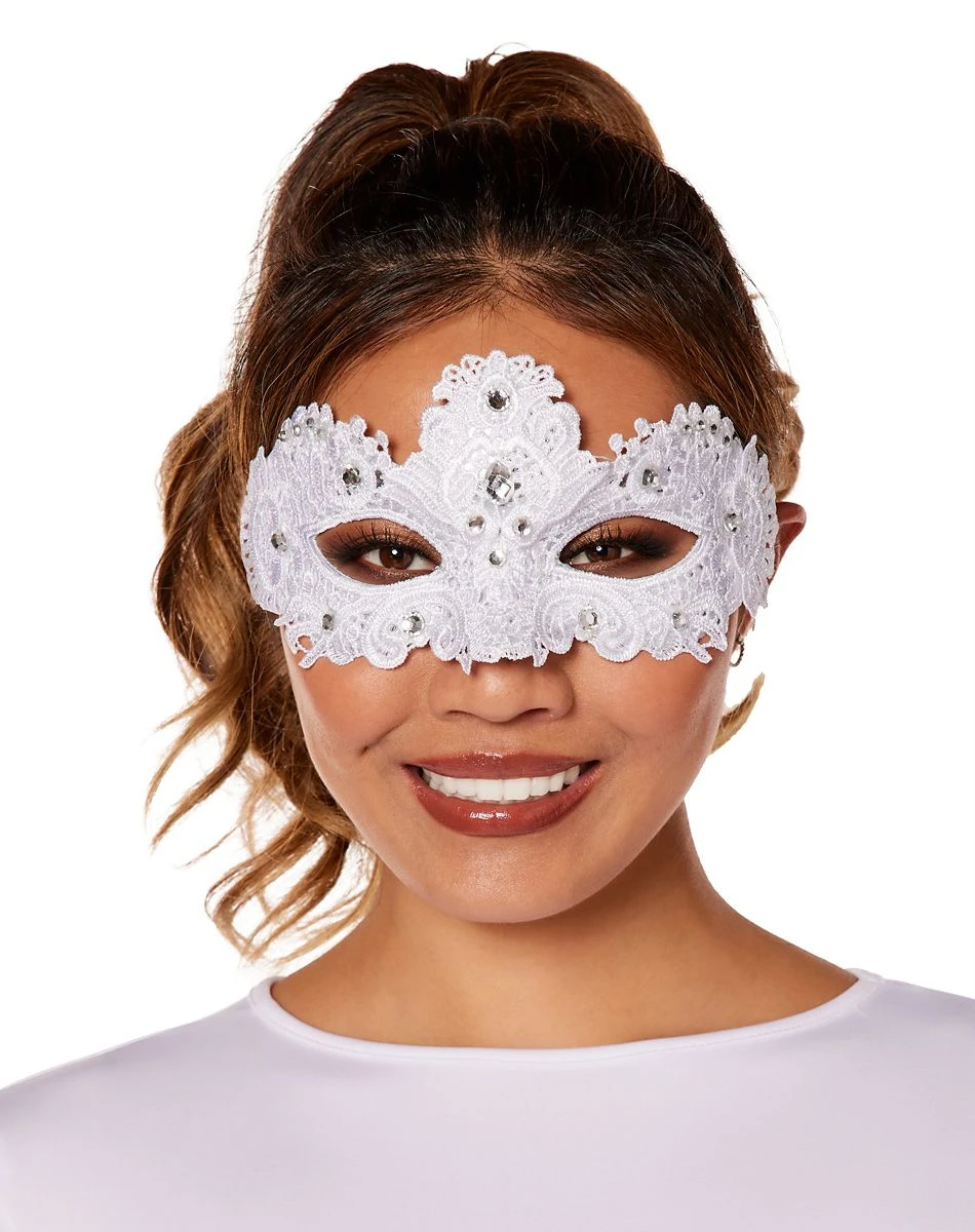Spirit Halloween Angel White Lace Eye Half Mask 1 Spirit Halloween Angel White Lace Eye Half Mask
