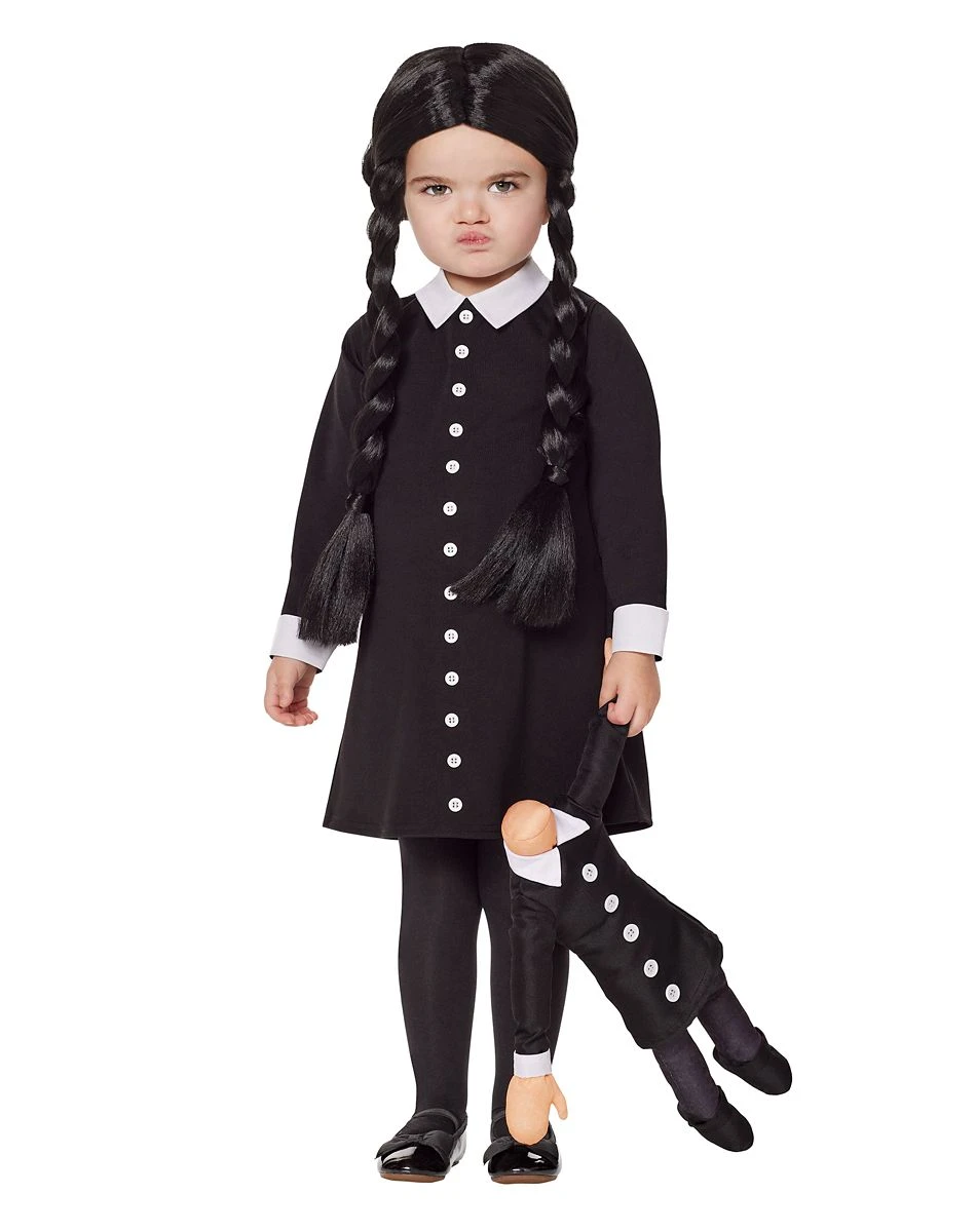 Spirit Halloween Toddler Wednesday Addams Costume - The Addams Family 1 Spirit Halloween Toddler Wednesday Addams Costume - The Addams Family