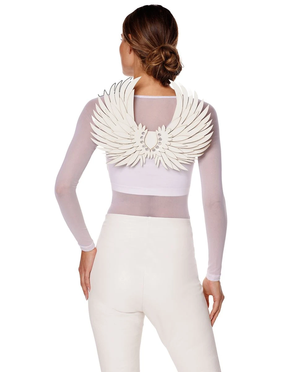 Spirit Halloween White Faux Leather Angel Wings 1 Spirit Halloween White Faux Leather Angel Wings