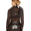 Spirit Halloween Black Faux Leather Fallen Angel Wings