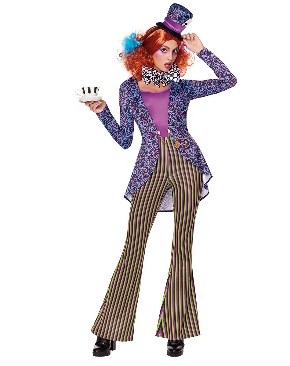 Spirit Halloween Adult Mad Hatter Jumpsuit Costume 1 Spirit Halloween Adult Mad Hatter Jumpsuit Costume