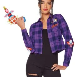 Spirit Halloween Adult Killer Klowns from Outer Space Flannel Shirt