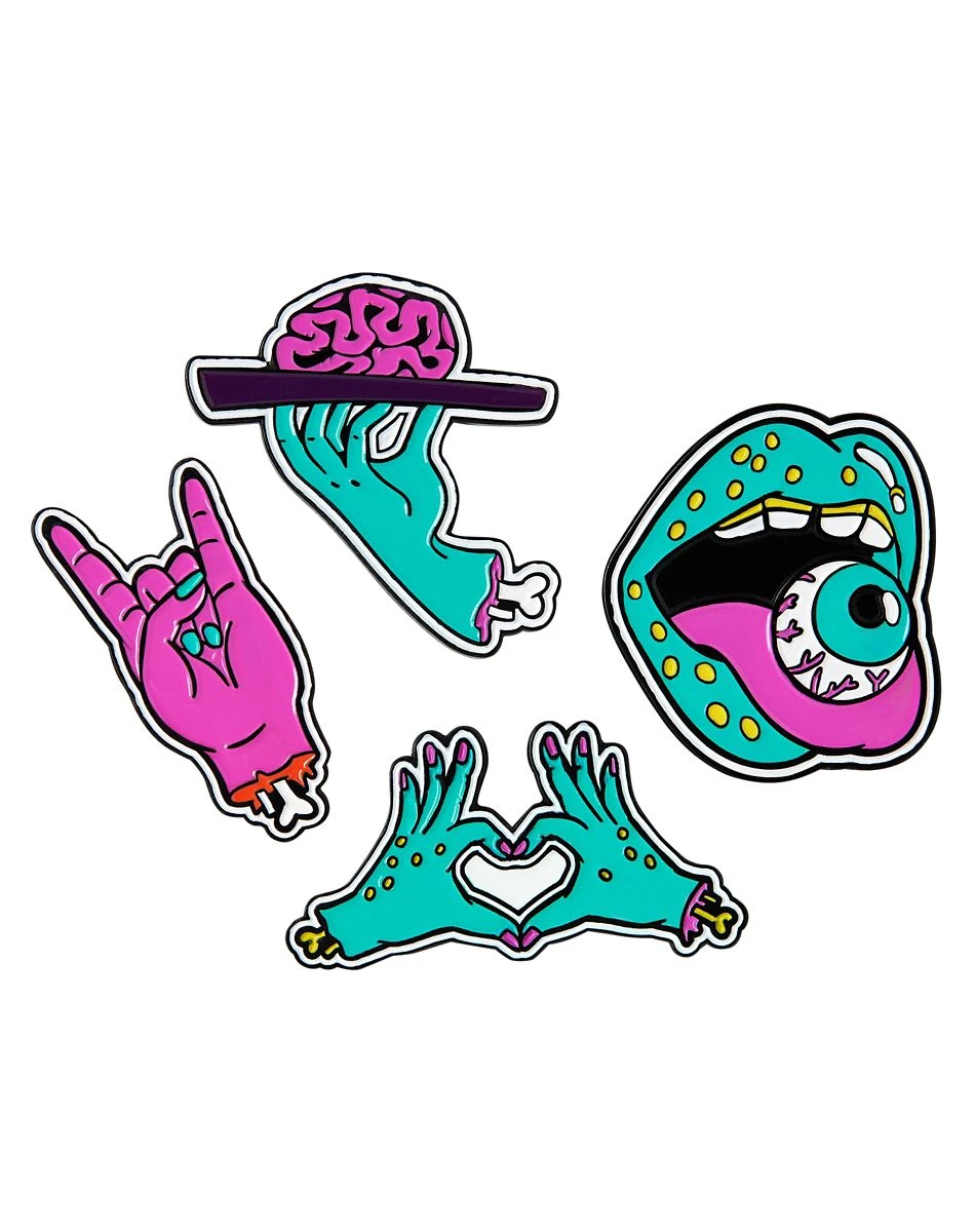 Spirit Halloween Zombie Pin Set - 4 Pack 1 Spirit Halloween Zombie Pin Set - 4 Pack