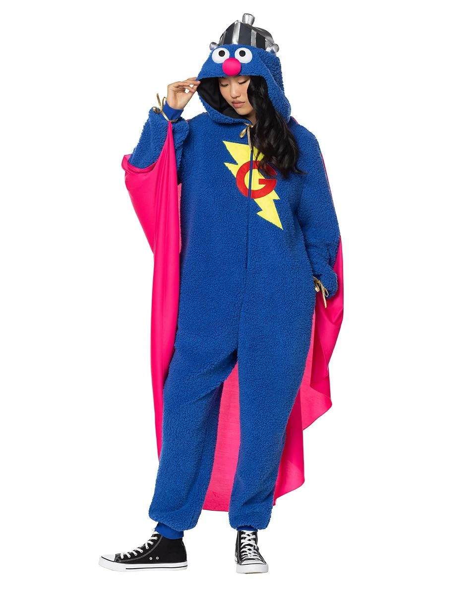 Spirit Halloween Adult Super Grover Union Suit - Sesame Street 3 Spirit Halloween Adult Super Grover Union Suit - Sesame Street - Image 3