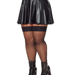 Spirit Halloween Plus Size Black Fishnet Thigh High Stockings