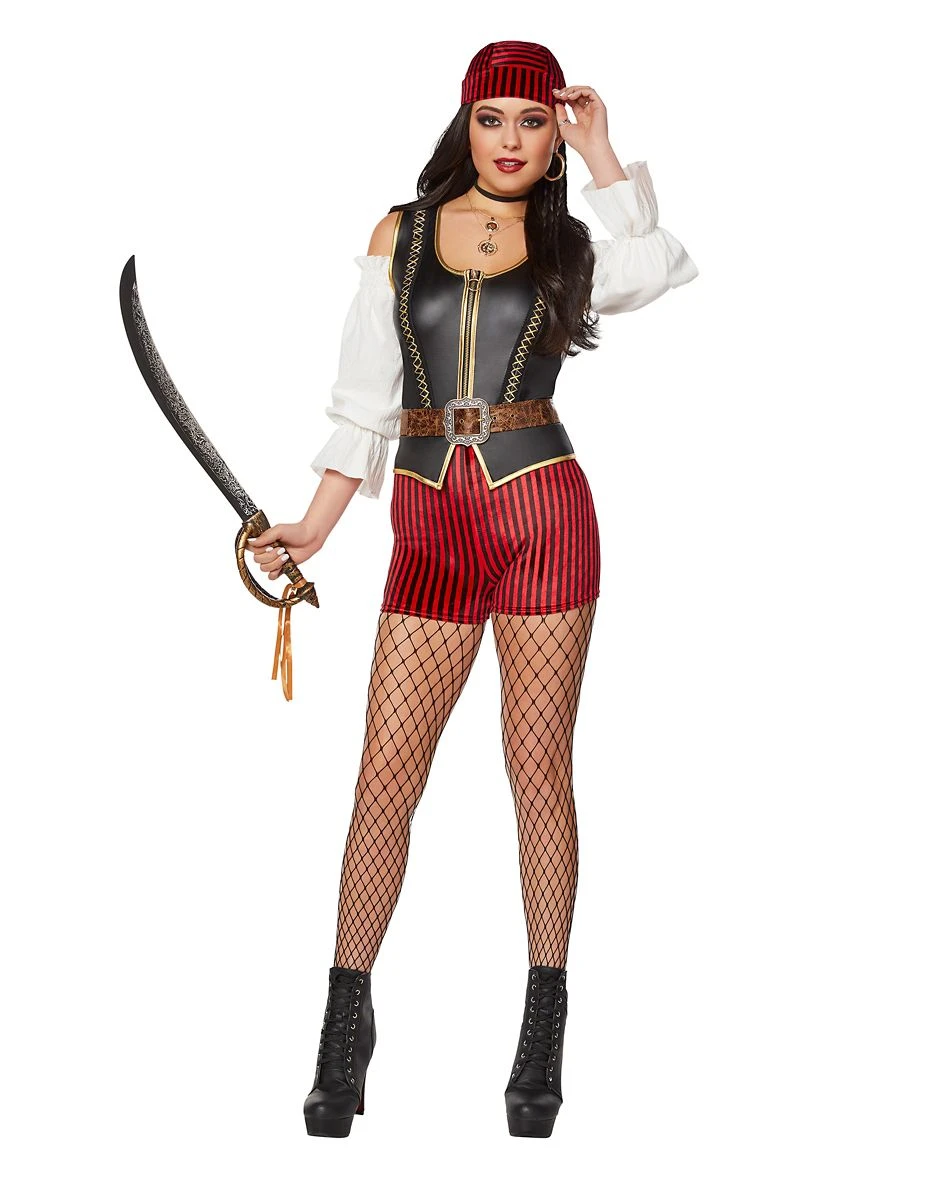 Spirit Halloween Adult Pirate Romper Costume 1 Spirit Halloween Adult Pirate Romper Costume