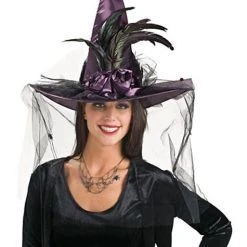 Spirit Halloween Feather Witch Hat