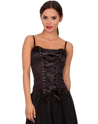 Spirit Halloween Front Lace-Up Corset - Black 1 Spirit Halloween Front Lace-Up Corset - Black