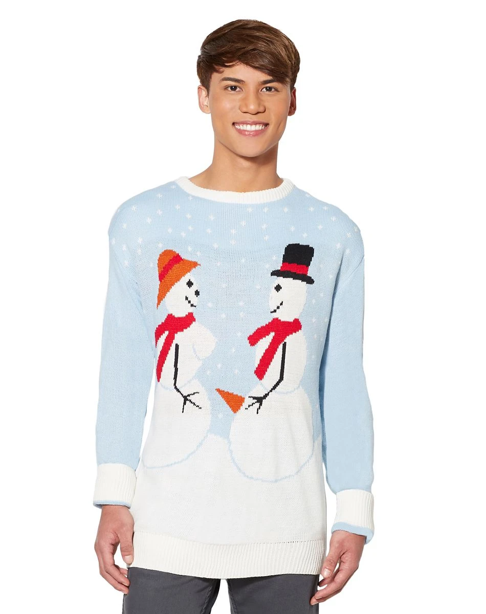 Spirit Halloween Snow Couple Ugly Christmas Sweater 1 Spirit Halloween Snow Couple Ugly Christmas Sweater