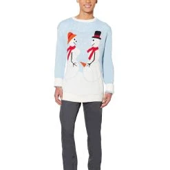 Spirit Halloween Snow Couple Ugly Christmas Sweater 8 Spirit Halloween Snow Couple Ugly Christmas Sweater -Cheap Trick Or Treat Hub Store 07173909 d