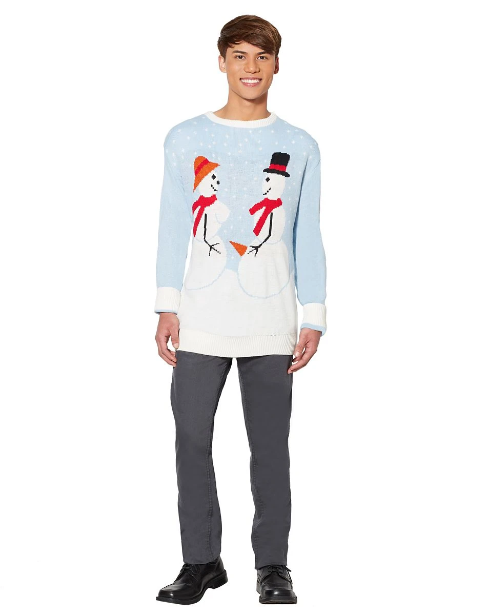 Spirit Halloween Snow Couple Ugly Christmas Sweater 4 Spirit Halloween Snow Couple Ugly Christmas Sweater - Image 4