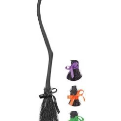 Spirit Halloween Witch Broom With Colored Bows