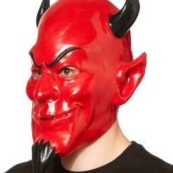 Spirit Halloween Red Devil Half Mask - Scream Queen -Cheap Trick Or Treat Hub Store 07353790 c