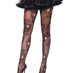 Spirit Halloween Adult Black Decorated Skull Tights -Cheap Trick Or Treat Hub Store 07406721 a