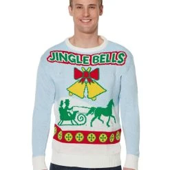 Spirit Halloween Adult Singing Light Up Jingle Bells Ugly Christmas Sweater