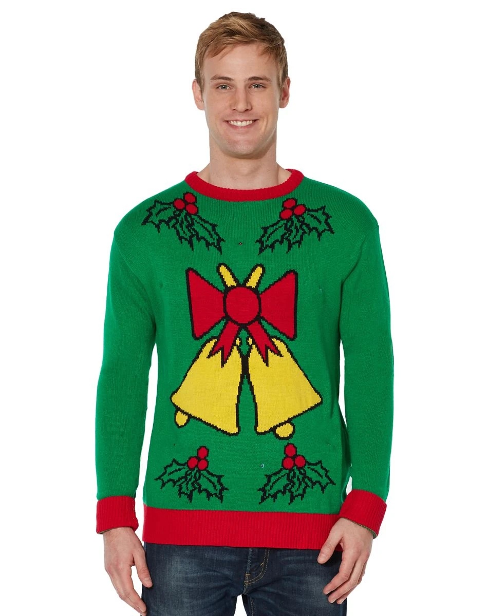 Spirit Halloween Adult Singing Light Up Bell Ugly Christmas Sweater 1 Spirit Halloween Adult Singing Light Up Bell Ugly Christmas Sweater