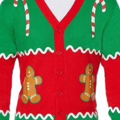 Spirit Halloween Adult Gingerbread Ugly Christmas Sweater Cardigan 8 Spirit Halloween Adult Gingerbread Ugly Christmas Sweater Cardigan -Cheap Trick Or Treat Hub Store 07440803 d