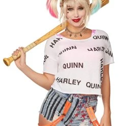 Spirit Halloween Distressed Harley Quinn T Shirt - Birds of Prey