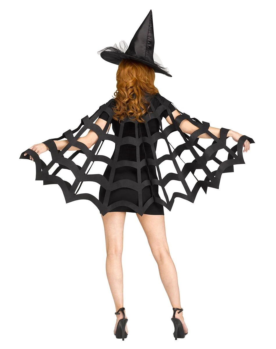 Spirit Halloween Adult Spider Web Capelet Poncho 2 Spirit Halloween Adult Spider Web Capelet Poncho - Image 2