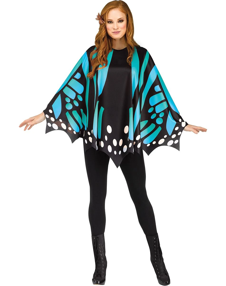 Spirit Halloween Adult Teal Butterfly Poncho 1 Spirit Halloween Adult Teal Butterfly Poncho