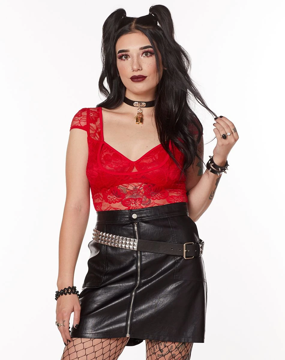 Spirit Halloween Lace Trim Plus Size Bodysuit 2 Spirit Halloween Lace Trim Plus Size Bodysuit - Image 2