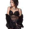 Spirit Halloween Flock Mesh Bodysuit
