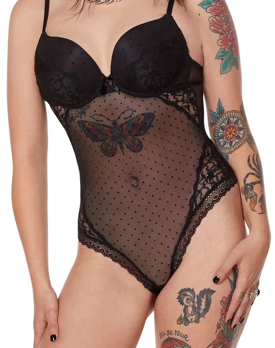 Spirit Halloween Flock Mesh Bodysuit 2 Spirit Halloween Flock Mesh Bodysuit - Image 2