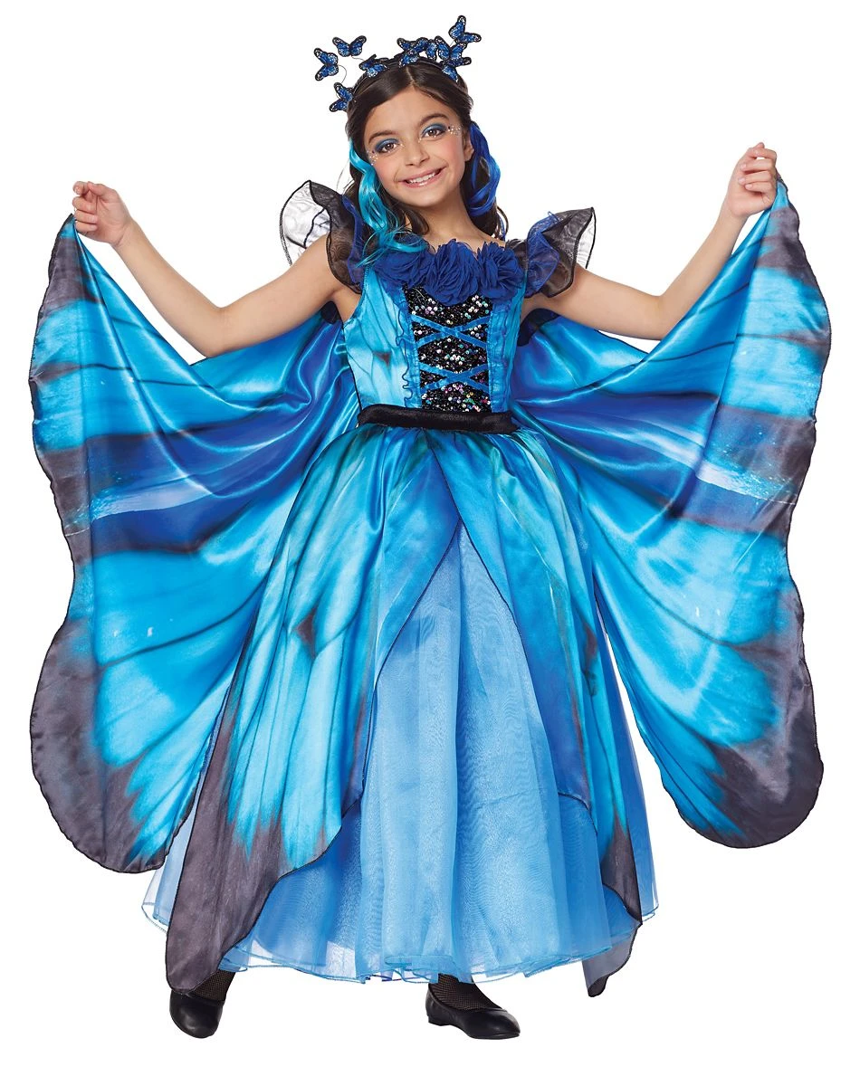 Spirit Halloween Kids Blue Butterfly Dress Costume - The Signature Collection 2 Spirit Halloween Kids Blue Butterfly Dress Costume - The Signature Collection - Image 2